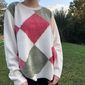 Vintage 90’s Alfred dinner diamond pattern sweater